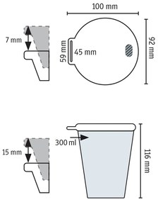 Kubek z pokrywką i otworem do picia, 300 ml