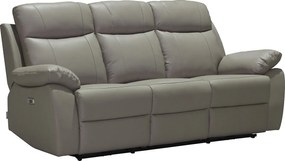 Kanapa 3-osobowa z elektryczną funkcją relaks ze skóry w kolorze taupe VIPINO