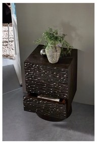 Ciemnobrązowa szafka nocna z litego drewna mango Crumble – WOOOD