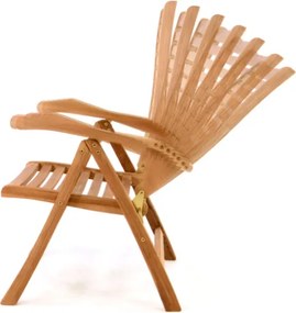 Divero 2 krzesła ogrodowe teakowe z regulacją i składaniem
