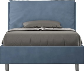 Łóżko bez stelaża tapicerowane 120x190 microfibra niebieski Antea Large