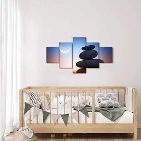 Obraz ułożonych kamieni jeden na drugim (125x70 cm)