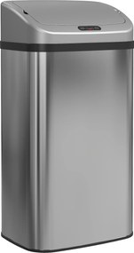 HOMCOM Kosz na śmieci 48 L z czujnikiem do kuchni lub biura, automatyczne zamykanie, stal nierdzewna, srebrny