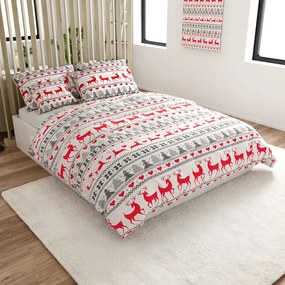 PrzytulneMieszkanie.pl PrzytulneMieszkanie.pl Pościel flanelowa DEER DREAMS białe Rozmiar pościeli: 2 szt 70 x 90 cm | 200 x 220 cm