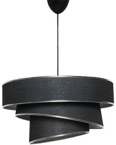 Lampa wisząca w czarno-srebrnym kolorze z tekstylnym kloszem ø 40 cm Couper – Opviq lights