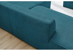 Ciemnoniebieski sztruksowy narożnik modułowy (prawostronny/w kształcie litery L) Megeve – Bobochic Paris