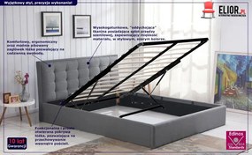 Szare dwuosobowe łóżko do sypialni 160x200 cm - Piazzi