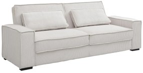 Kanapa 3-osobowa rozkładana z beżowego sztruksu - FINORO