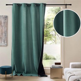 Zielona zasłona termiczna sztruksowa 140x260 cm Madison – douceur d'intérieur