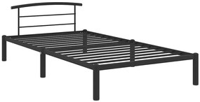 Czarne metalowe łóżko pojedyncze 90 x 200 cm S8-T46