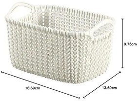 Biały koszyk Curver Knit, 3 l