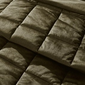 Aksamitna narzuta pikowana w kolorze khaki 220x220 cm Kingsley – Catherine Lansfield