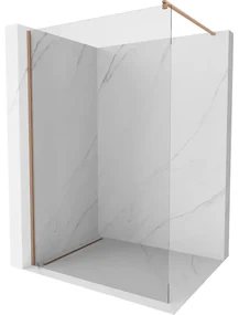 Mexen Kioto ścianka prysznicowa Walk-in 55 x 200 cm, transparent 8 mm, miedź szczotkowana - 800-055-101-65-00
