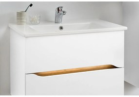 Biała niska wisząca szafka bez umywalki 72x51 cm Set 857 – Pelipal