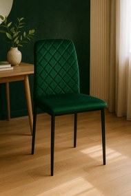 Welurowe ciemnozielone krzesło  P1-G56