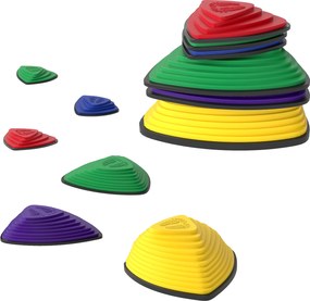 AIYAPLAY Zestaw 6 kamieni, antypоślizgowy design, do użytku wewnętrznego i zewnętrznego, łatwe do układania, kolorowe