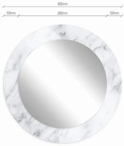 Lustro okrągłe MORENA WHITE MARBLE 80cm biały marmur BALTICA DESIGN