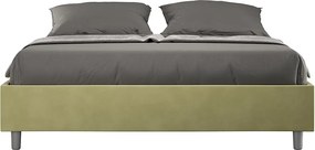 Łóżko wyposażone w stelaż z listwami tapicerowane 160x200 microfibra Zielony Azelia