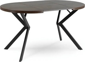 Stół Okrągły Rozkładany LUGO 90-190 cm Orzech/Czarny Loft
