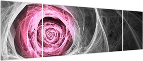 Obraz - Róż abstrakcyjny, fuksja (170x50 cm)