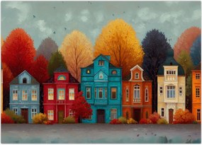 Obraz - Malowane jesienne miasto (70x50 cm)