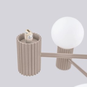 Żyrandol HALO 6 taupe ryflowany  SOLLUX  LIGHTING