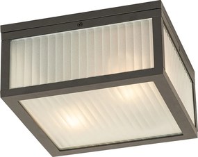 Inteligentna lampa sufitowa zewnętrzna czarna z żebrowanym szkłem z WiFi A60 - Charlois