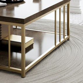 Stolik konferencyjny Zenn Walnut and Gold