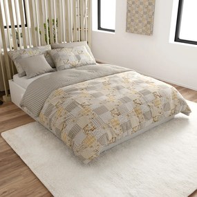 PrzytulneMieszkanie.pl PrzytulneMieszkanie.pl Pościel z bawełny Renforcé PATCHWORK beżowe Rozmiar pościeli: 70 x 90 cm | 140 x 200 cm