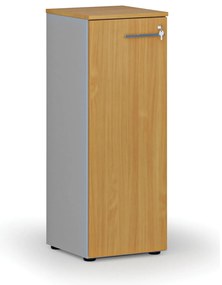 Szafa biurowa niska z drzwiami PRIMO GRAY, 400 x 420 x 1087 mm, szary/buk
