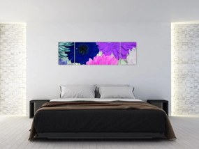 Obraz kolorowych kwiatów (170x50 cm)