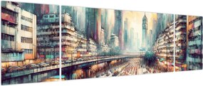 Obraz - Życie w wielkim mieście (170x50 cm)