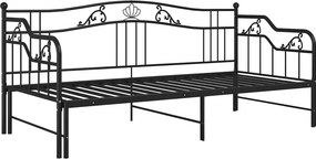 Czarne Metalowe Łóżko Rozkładane 90X200 Cm M8-P05