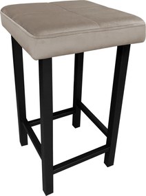 Taboret KLASYK tkanina Welur stelaż metalowy : Kolor Stelaża - Czarny , Kolor tkaniny - VELVET - MG09, Typ tkaniny - Velvet, Wysokość - 60 cm