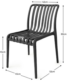 Plastowe krzesło TREGO, antracytowe