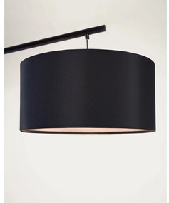 Czarna lampa stojąca z tekstylnym kloszem (wysokość 221,5 cm) Ciana – Kave Home