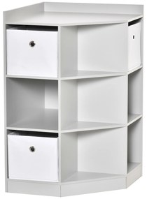 HOMCOM Regał na zabawki dla dzieci z 3 szufladami filcowymi, MDF, zabezpieczenie przed przewróceniem, Szary