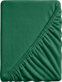 PrzytulneMieszkanie.pl Prześcieradło z mikropluszu SOFT 180x200 cm ciemnozielone