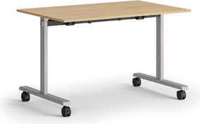 Mobilny stół MATCH, 120x80 cm, szara podstawa, buk
