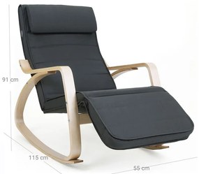Jurhan Fotel bujany SWING, max obciążenie 150kg, 67x115x91cm, antracyt