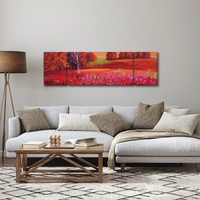 Obraz czerwonego krajobrazu (170x50 cm)
