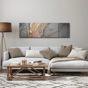 Obraz - Szaro - złoty marmur (170x50 cm)