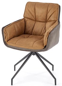 Krzesło czarny odcienie brązu K523 obrotowe eco skóra tkanina