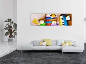 Obraz - Muzycy, malarstwo (170x50 cm)