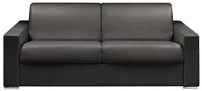 Kanapa 4-osobowa z ekspresowym mechanizmem rozkładania z ekoskóry CALITO - Kolor: czarny - Wymiary miejsca do spania: 160 cm - Materac 14 cm