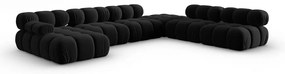Czarna aksamitna sofa 379 cm Bellis – Micadoni Home