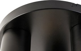 Industrialna lampa sufitowa czarna ze złotym okrągłym 3-światłowym - Raspi