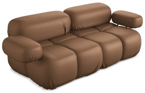 Brązowa sofa modułowa z imitacji skóry 190 cm Lokua – Makamii