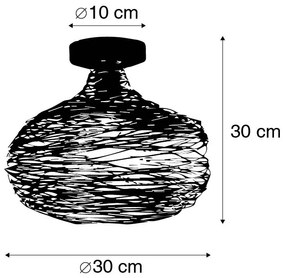 Designerska lampa sufitowa miedziana - SarellaDesignerski Oswietlenie wewnetrzne