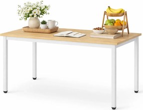 Prostokątny stół nowoczesny na metalowych nogach dąb + biały H7-E21